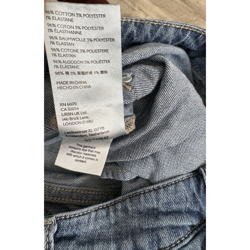 Anthropologie 28 Jeans Pilcro Barrel Bow Leg Boyfriend Distressed Stretch Blue - Picture 9 of 9